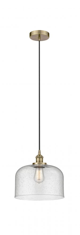 Bell - 1 Light - 12 inch - Antique Brass - Cord hung - Mini Pendant