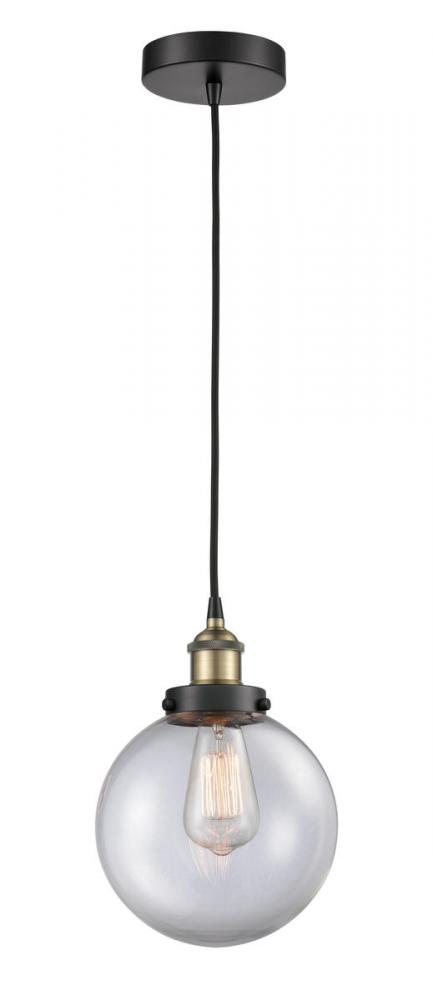 Beacon - 1 Light - 8 inch - Black Antique Brass - Cord hung - Mini Pendant