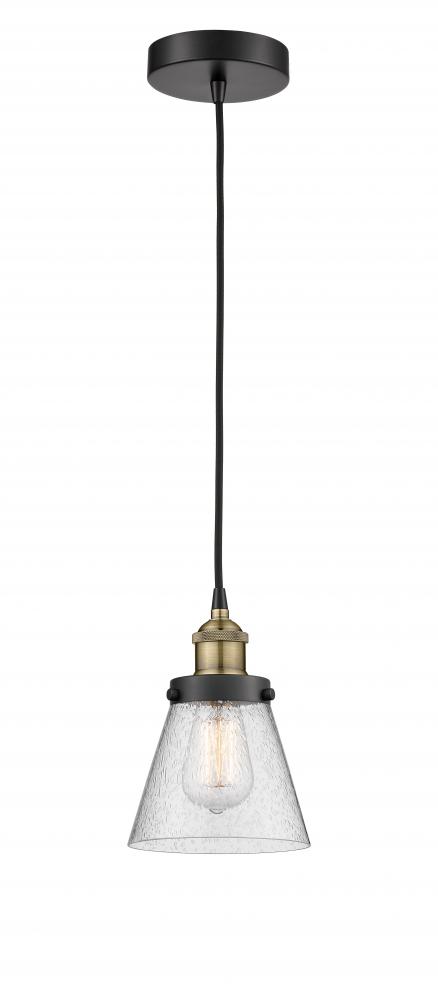 Cone - 1 Light - 6 inch - Black Antique Brass - Cord hung - Mini Pendant