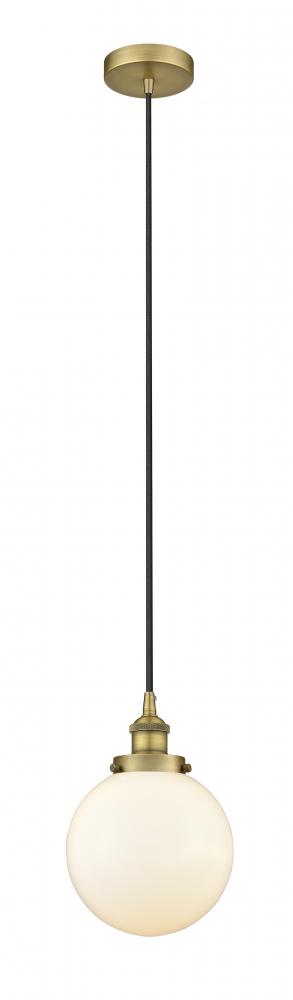 Beacon - 1 Light - 8 inch - Brushed Brass - Cord hung - Mini Pendant
