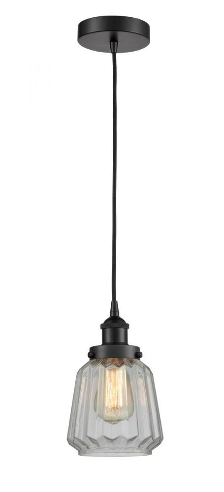 Chatham - 1 Light - 7 inch - Matte Black - Cord hung - Mini Pendant