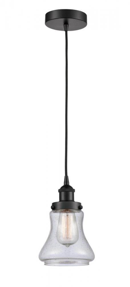 Bellmont - 1 Light - 6 inch - Matte Black - Cord hung - Mini Pendant