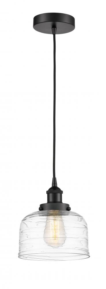 Bell - 1 Light - 8 inch - Matte Black - Cord hung - Mini Pendant