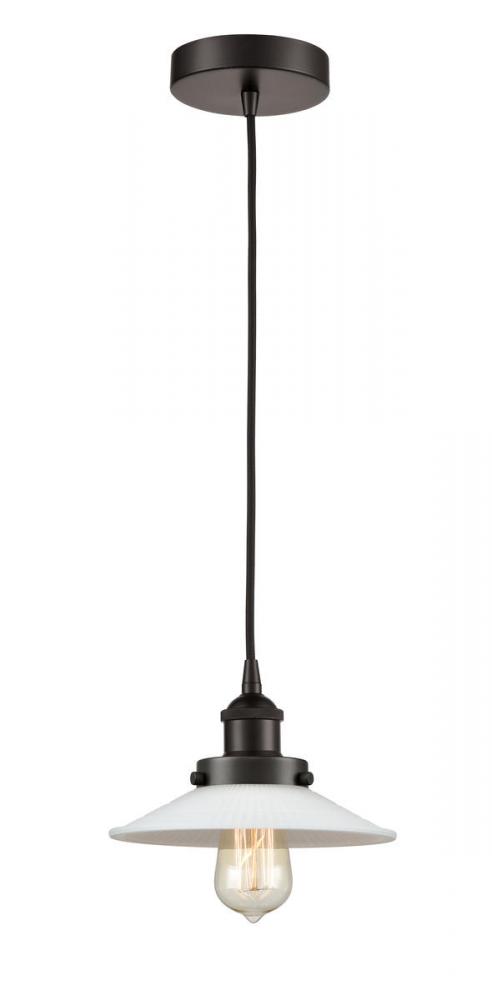 Halophane - 1 Light - 9 inch - Oil Rubbed Bronze - Cord hung - Mini Pendant