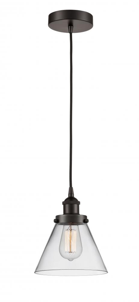 Cone - 1 Light - 8 inch - Oil Rubbed Bronze - Cord hung - Mini Pendant