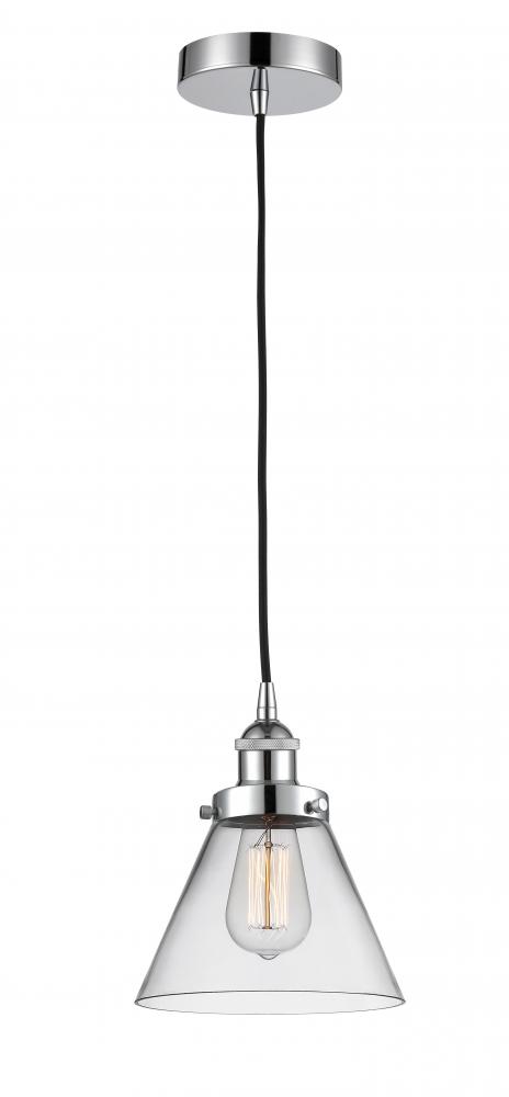 Cone - 1 Light - 8 inch - Polished Chrome - Cord hung - Mini Pendant