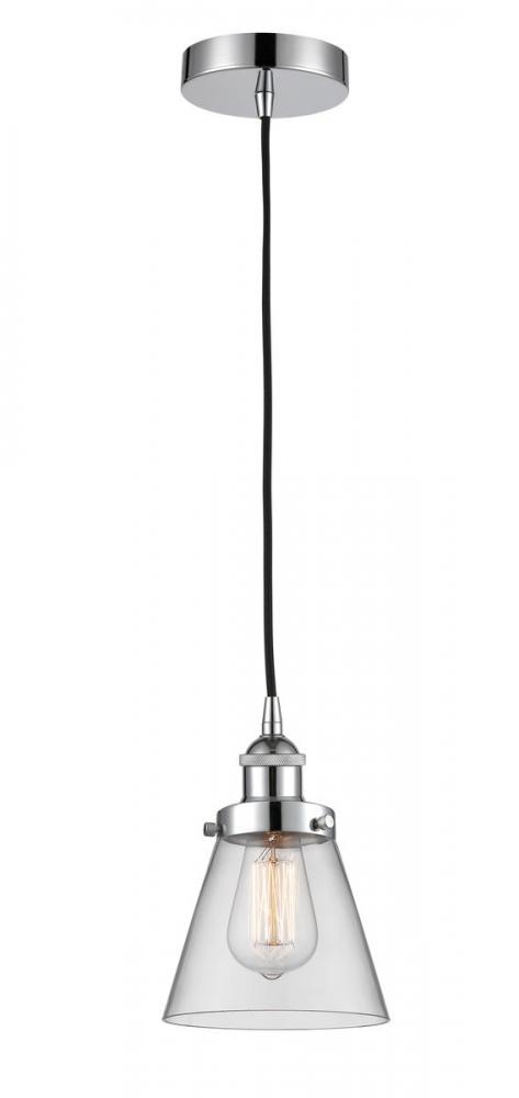 Cone - 1 Light - 6 inch - Polished Chrome - Cord hung - Mini Pendant