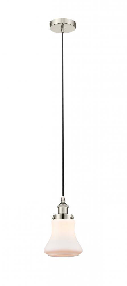 Bellmont - 1 Light - 6 inch - Polished Nickel - Cord hung - Mini Pendant