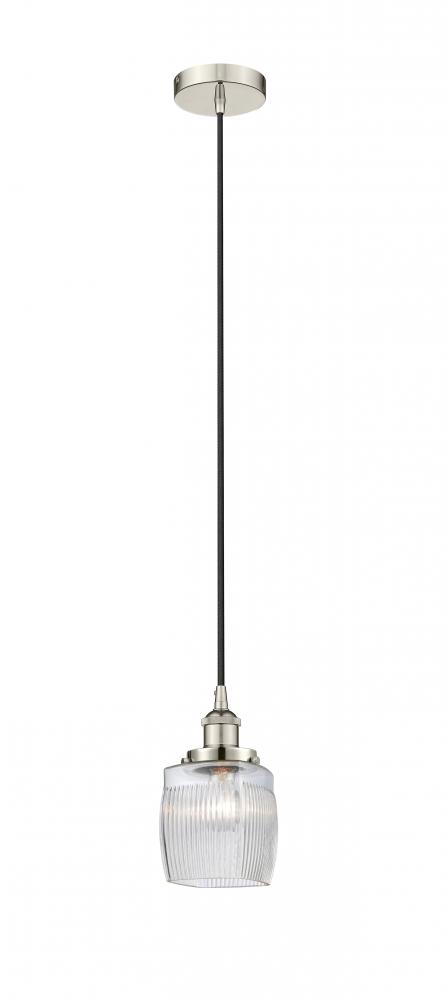 Colton - 1 Light - 6 inch - Polished Nickel - Cord hung - Mini Pendant
