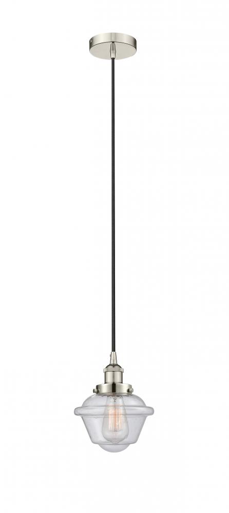 Oxford - 1 Light - 7 inch - Polished Nickel - Cord hung - Mini Pendant
