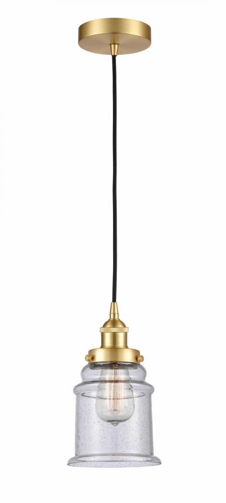 Canton - 1 Light - 6 inch - Satin Gold - Cord hung - Mini Pendant