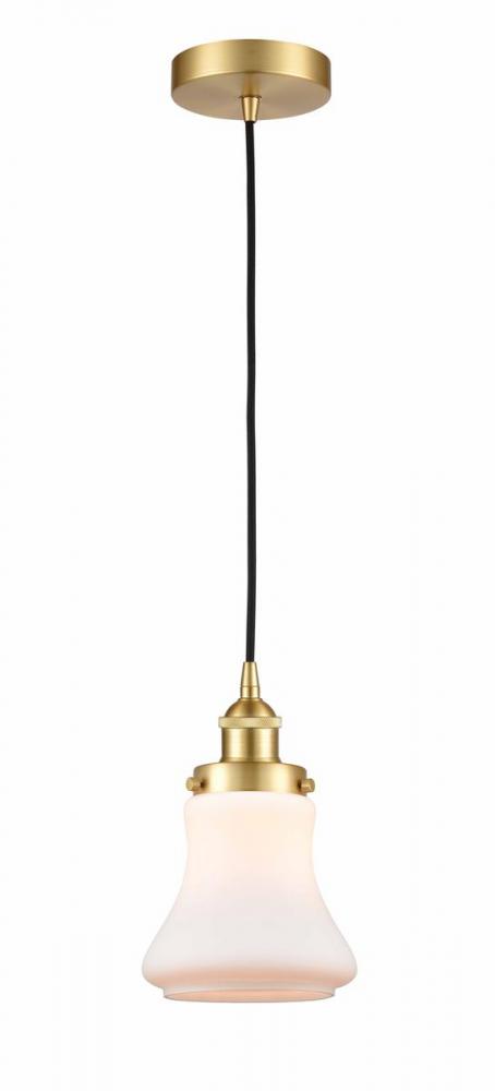 Bellmont - 1 Light - 6 inch - Satin Gold - Cord hung - Mini Pendant