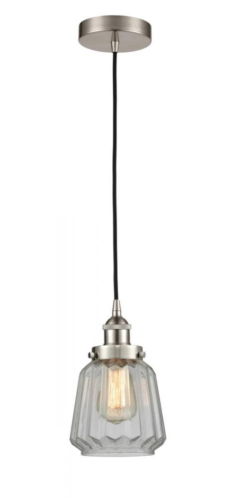 Chatham - 1 Light - 7 inch - Brushed Satin Nickel - Cord hung - Mini Pendant
