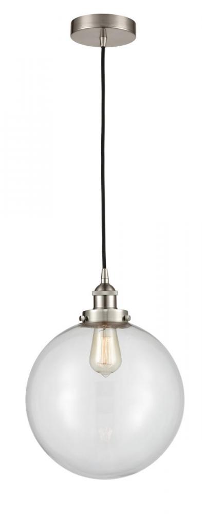 Beacon - 1 Light - 12 inch - Brushed Satin Nickel - Cord hung - Mini Pendant