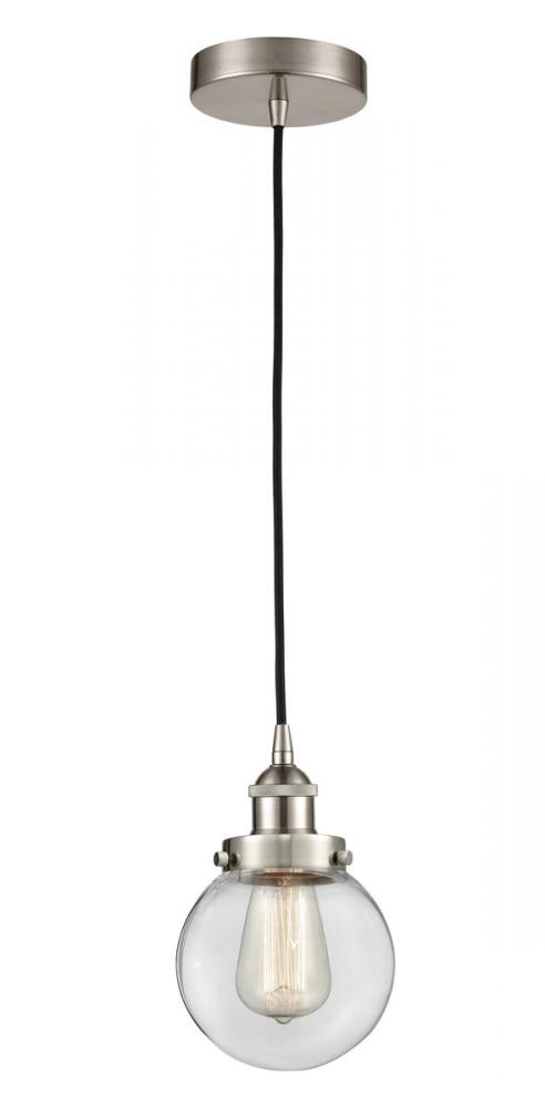 Beacon - 1 Light - 6 inch - Brushed Satin Nickel - Cord hung - Mini Pendant
