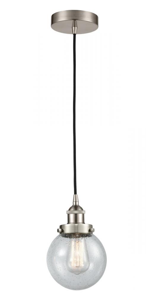 Beacon - 1 Light - 6 inch - Brushed Satin Nickel - Cord hung - Mini Pendant