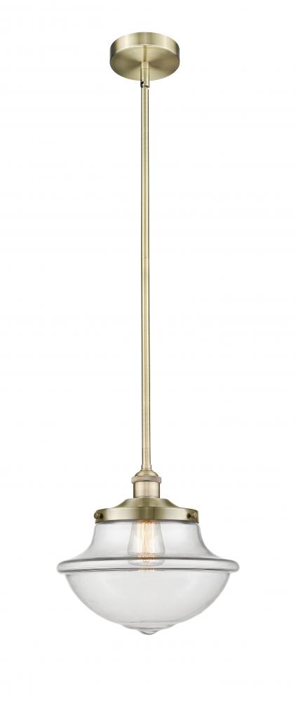 Oxford - 1 Light - 12 inch - Antique Brass - Cord hung - Mini Pendant