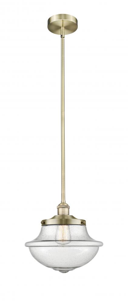 Oxford - 1 Light - 12 inch - Antique Brass - Cord hung - Mini Pendant