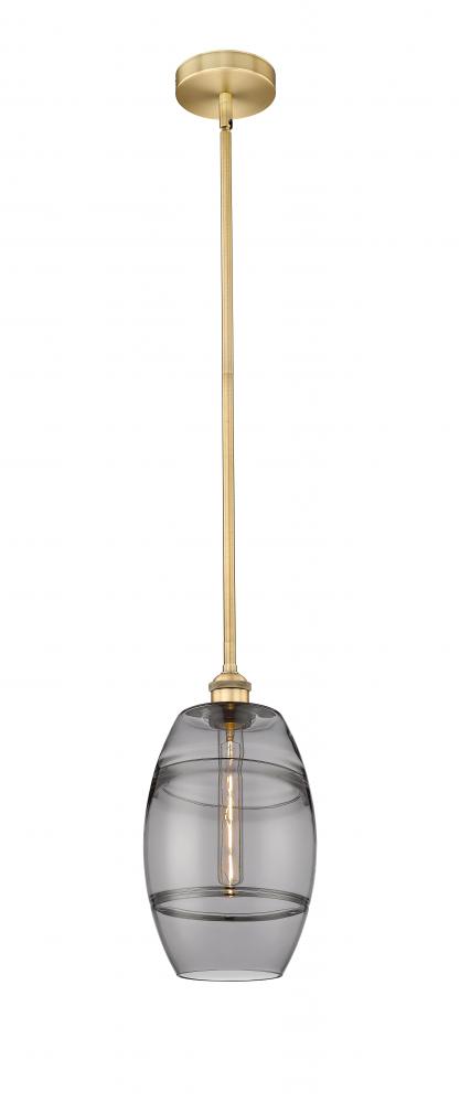 Vaz - 1 Light - 8 inch - Brushed Brass - Cord hung - Mini Pendant
