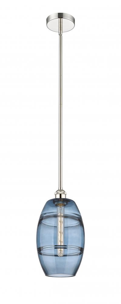 Vaz - 1 Light - 8 inch - Polished Nickel - Cord hung - Mini Pendant