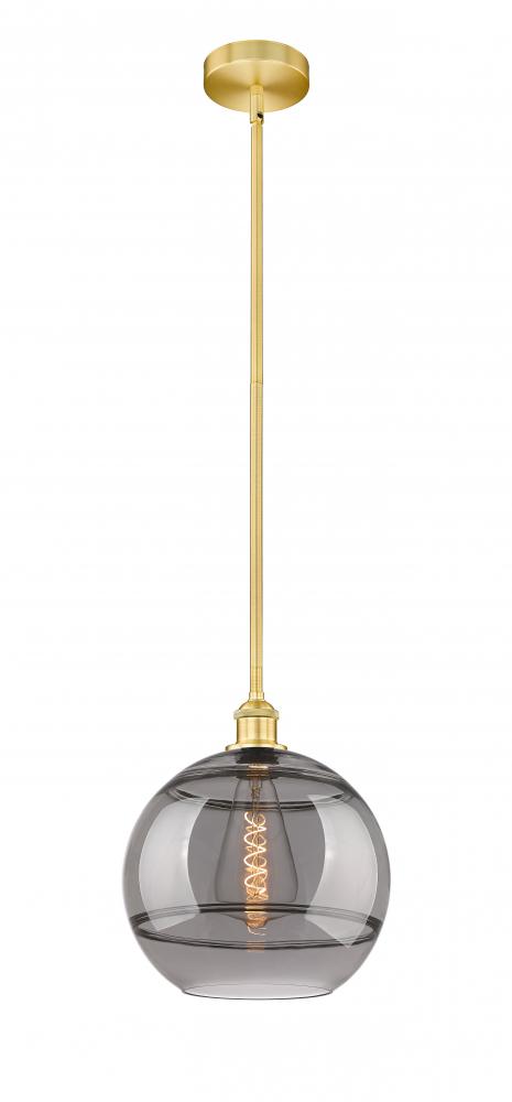 Rochester - 1 Light - 12 inch - Satin Gold - Cord hung - Mini Pendant