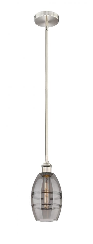 Vaz - 1 Light - 6 inch - Brushed Satin Nickel - Cord hung - Mini Pendant