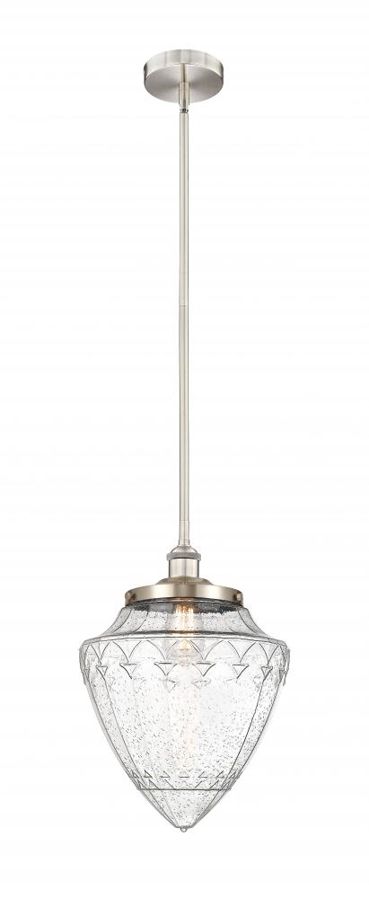 Bridgeton - 1 Light - 12 inch - Brushed Satin Nickel - Stem Hung - Mini Pendant