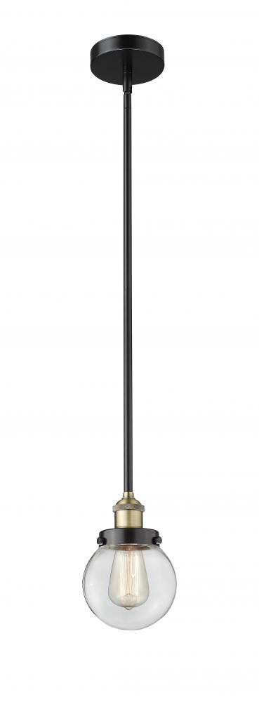 Beacon - 1 Light - 6 inch - Black Antique Brass - Cord hung - Mini Pendant