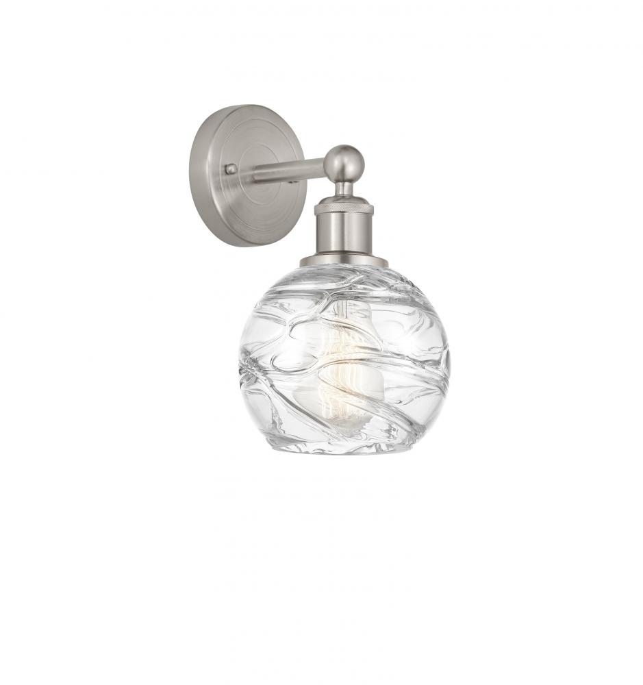 Athens Deco Swirl - 1 Light - 6 inch - Brushed Satin Nickel - Sconce