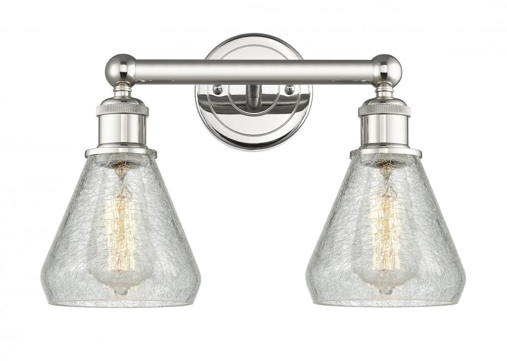 Conesus - 2 Light - 15 inch - Polished Nickel - Bath Vanity Light