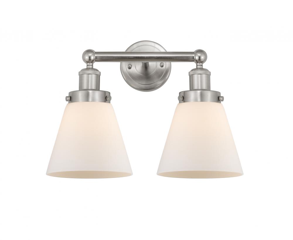 Cone - 2 Light - 15 inch - Brushed Satin Nickel - Bath Vanity Light