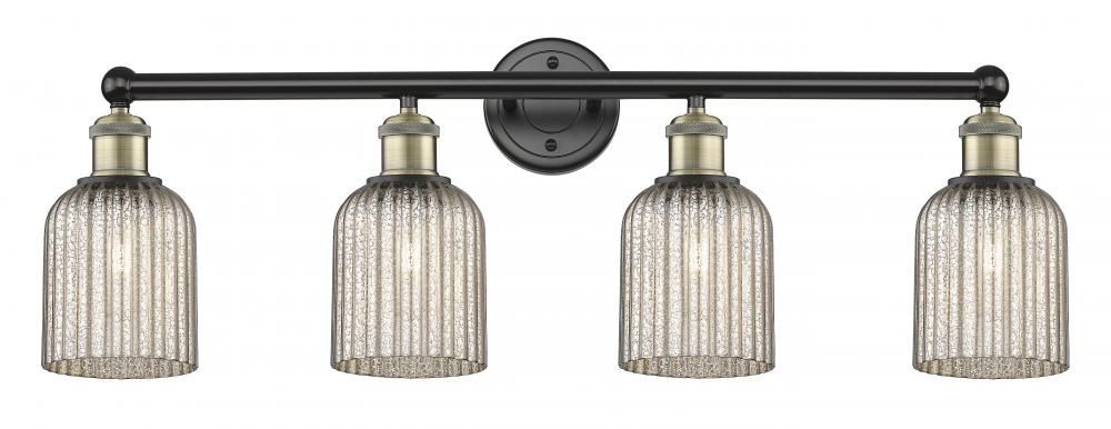 Bridal Veil - 4 Light - 32 inch - Black Antique Brass - Bath Vanity Light