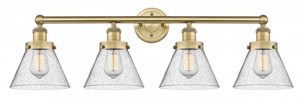 Cone - 4 Light - 35 inch - Brushed Brass - Bath Vanity Light