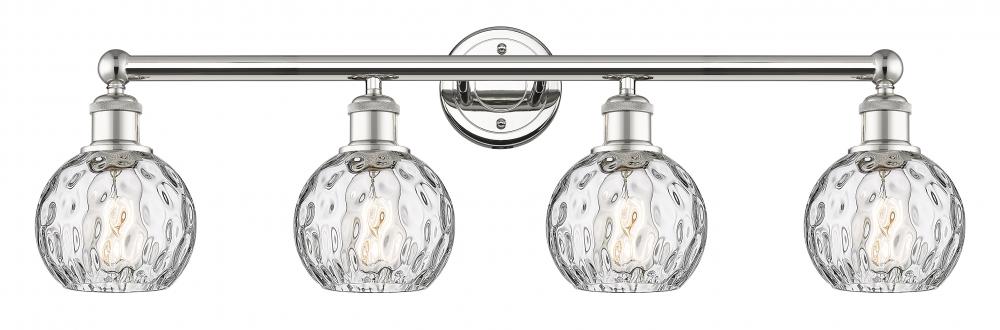 Athens Water Glass - 4 Light - 33 inch - Polished Nickel - Bath Vanity Light