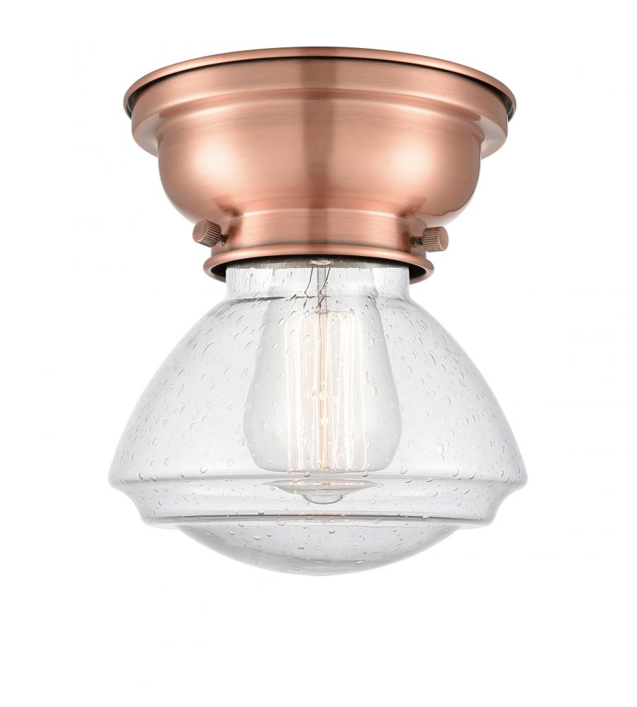 Olean - 1 Light - 7 inch - Antique Copper - Flush Mount