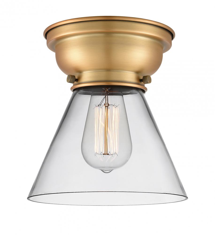 Cone - 1 Light - 8 inch - Brushed Brass - Flush Mount