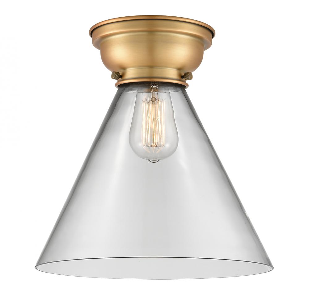 Cone - 1 Light - 12 inch - Brushed Brass - Flush Mount