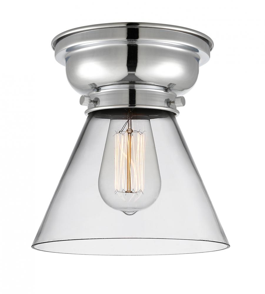 Cone - 1 Light - 8 inch - Polished Chrome - Flush Mount