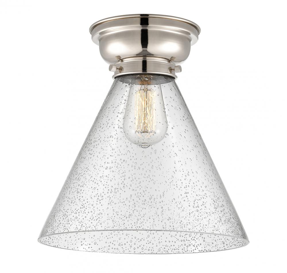 Cone - 1 Light - 12 inch - Polished Nickel - Flush Mount