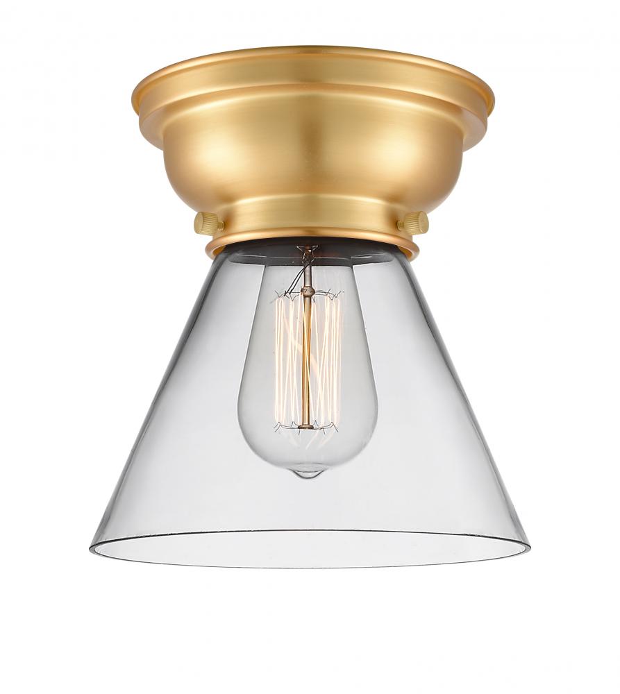 Cone - 1 Light - 8 inch - Satin Gold - Flush Mount