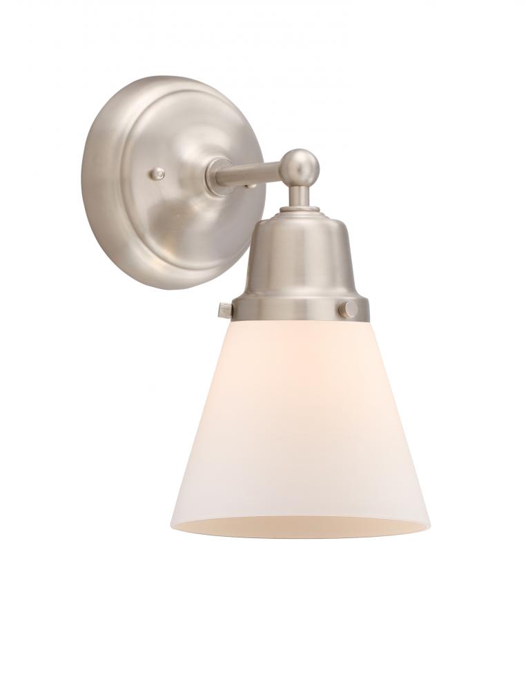 Cone - 1 Light - 6 inch - Brushed Satin Nickel - Sconce