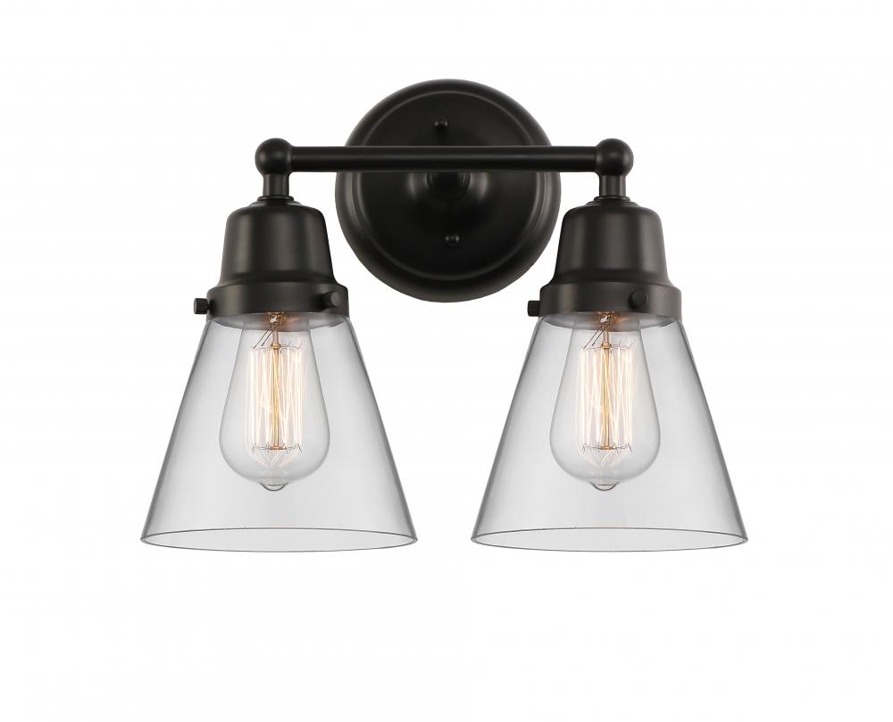 Cone - 2 Light - 14 inch - Matte Black - Bath Vanity Light