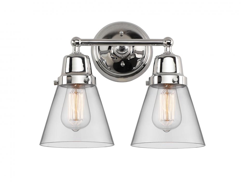 Cone - 2 Light - 14 inch - Polished Chrome - Bath Vanity Light