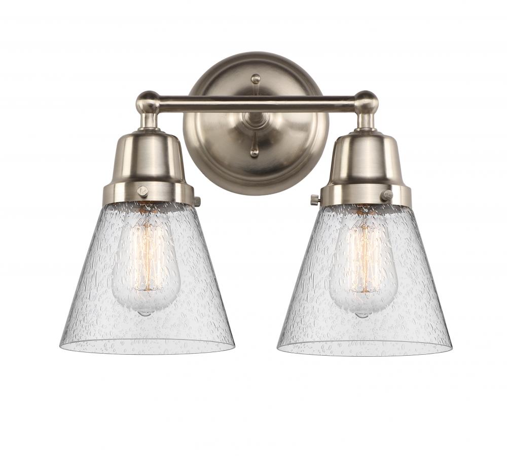 Cone - 2 Light - 14 inch - Brushed Satin Nickel - Bath Vanity Light