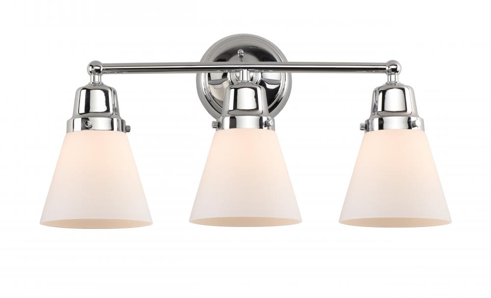 Cone - 3 Light - 22 inch - Polished Chrome - Bath Vanity Light