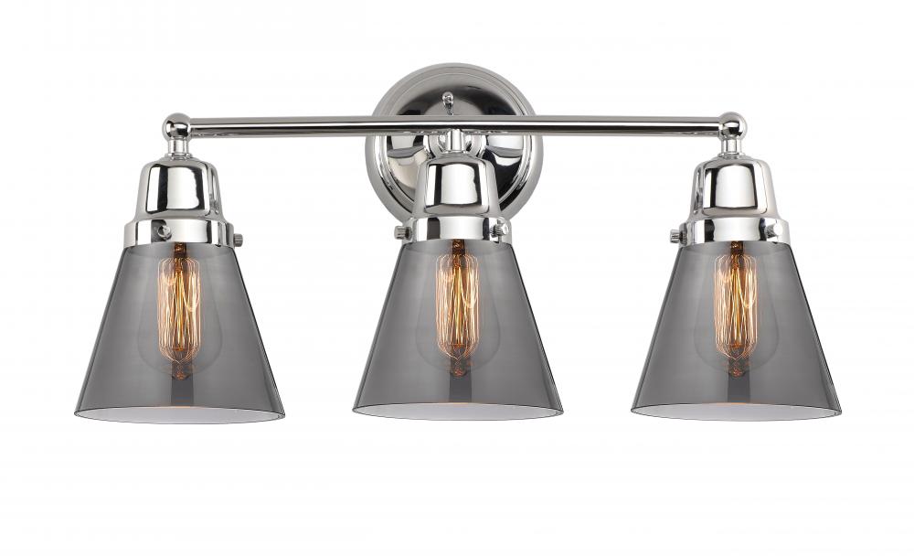 Cone - 3 Light - 22 inch - Polished Chrome - Bath Vanity Light