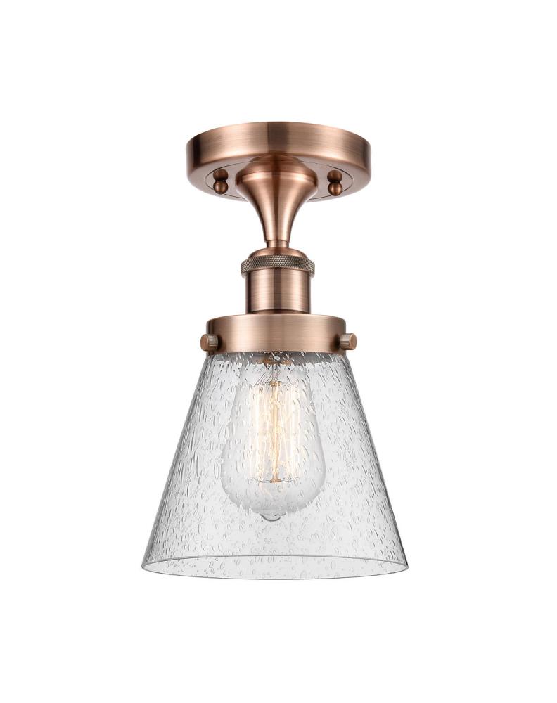 Cone - 1 Light - 6 inch - Antique Copper - Semi-Flush Mount