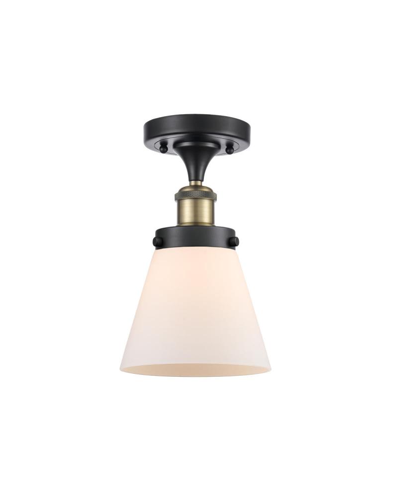 Cone - 1 Light - 6 inch - Black Antique Brass - Semi-Flush Mount