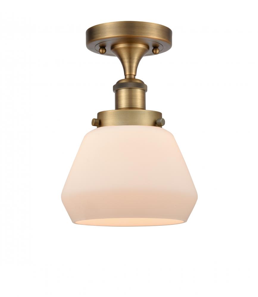 Fulton - 1 Light - 6 inch - Brushed Brass - Semi-Flush Mount