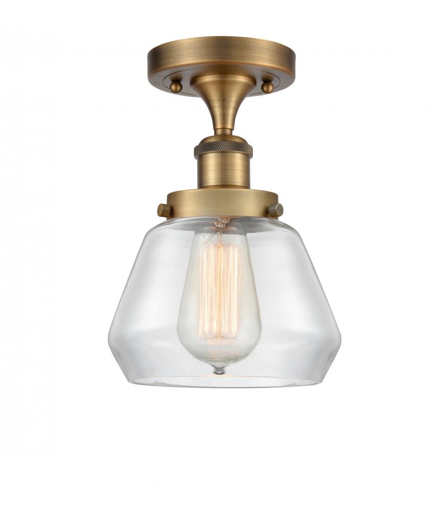 Fulton - 1 Light - 6 inch - Brushed Brass - Semi-Flush Mount